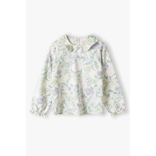 Dzianinowa bluzka z kołnierzykiem w kwiaty - Max&Mia ze sklepu 5.10.15 w kategorii Bluzki dziewczęce - zdjęcie 170154604