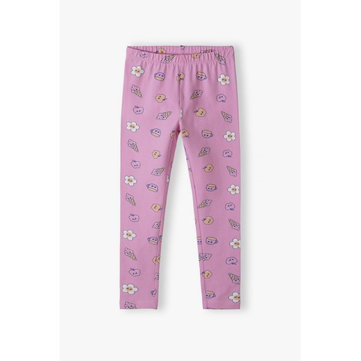 Różowe leginsy dziewczęce w kolorowe wzorki - 5.10.15. ze sklepu 5.10.15 w kategorii Spodnie dziewczęce - zdjęcie 170154650