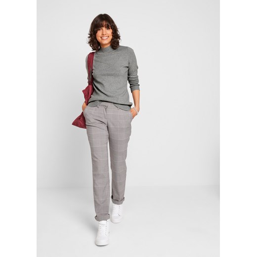 Sweter basic ze stójką, z bawełny z recyklingu 40/42 bonprix