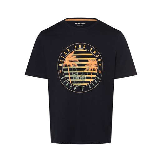 Jack & Jones Koszulka męska - JJSummer Mężczyźni Bawełna granatowy jednolity ze sklepu vangraaf w kategorii T-shirty męskie - zdjęcie 170170794