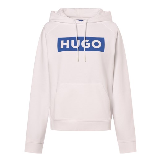 HUGO BLUE Damski sweter z kapturem - Dariane_B Kobiety Bawełna biały jednolity Hugo Blue L vangraaf