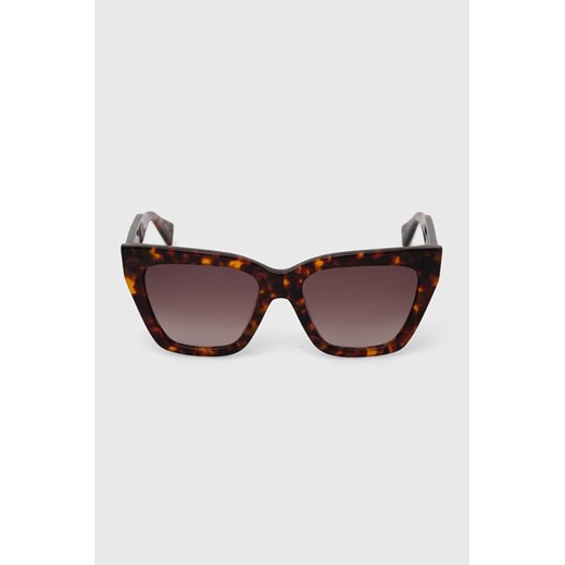 AllSaints okulary przeciwsłoneczne damskie kolor brązowy 54 ANSWEAR.com