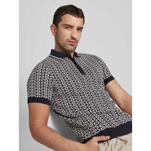 Koszulka polo o kroju slim fit ze wzorem na całej powierzchni model ‘Kito’ Strellson XL Peek&Cloppenburg 