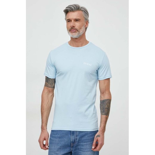 Guess t-shirt JOE męski kolor niebieski z nadrukiem U4GM01 K6YW0 ze sklepu ANSWEAR.com w kategorii T-shirty męskie - zdjęcie 170176061