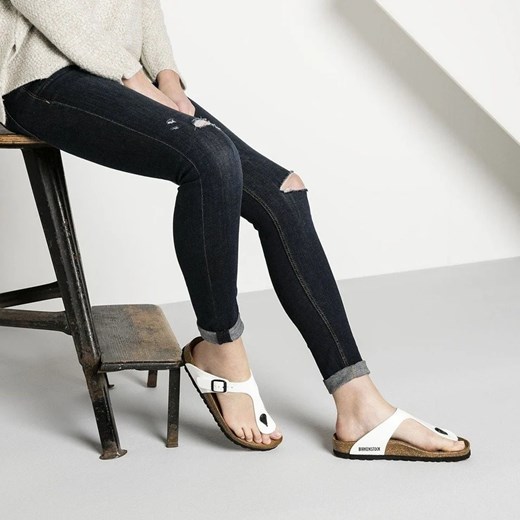 Japonki damskie Birkenstock GIZEH Birko-Flor Narrow 35 Biały/Czarny 35 wyprzedaż Rozetka.pl