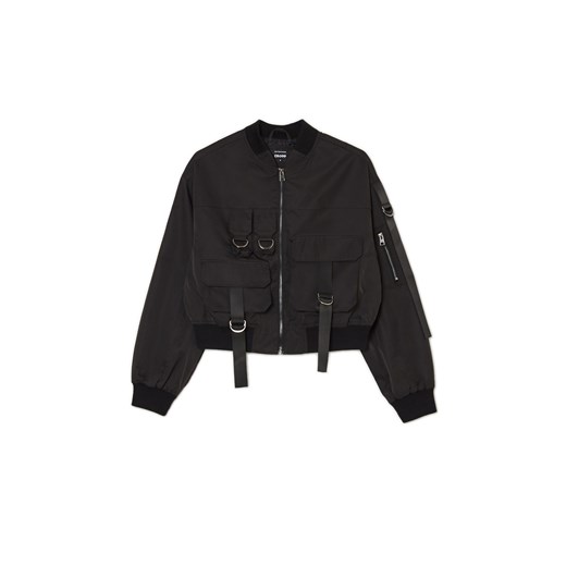 Cropp - Czarna kurtka bomber - czarny ze sklepu Cropp w kategorii Kurtki damskie - zdjęcie 170181572