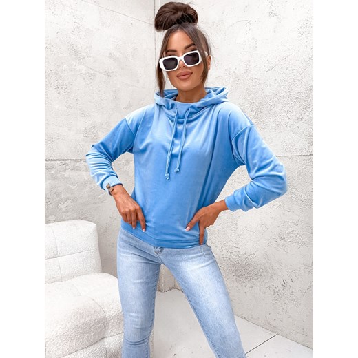 Bluza damska niebieska Olika welurowa 