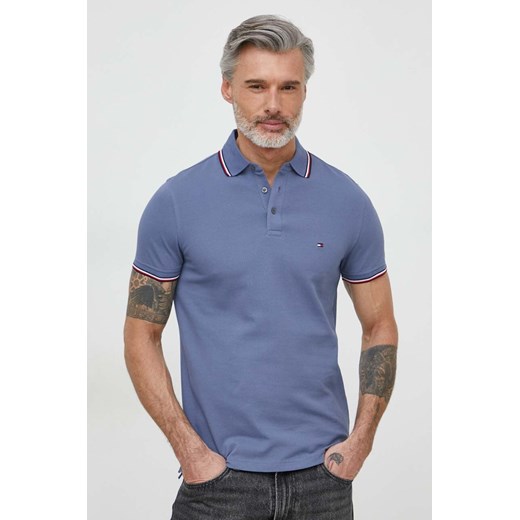 T-shirt męski niebieski Tommy Hilfiger z krótkim rękawem 
