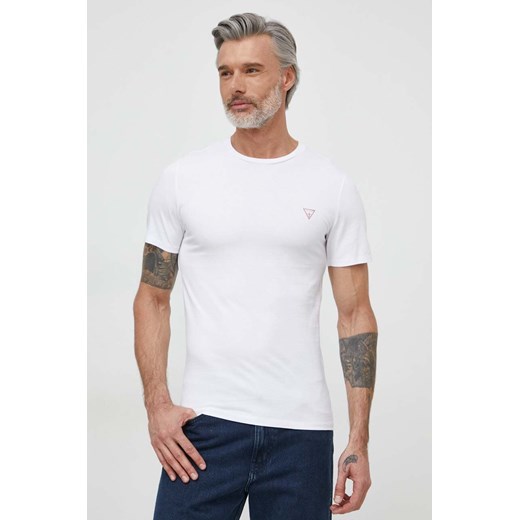 Guess t-shirt bawełniany męski kolor biały gładki M2YI36 I3Z14 ze sklepu ANSWEAR.com w kategorii T-shirty męskie - zdjęcie 170206181