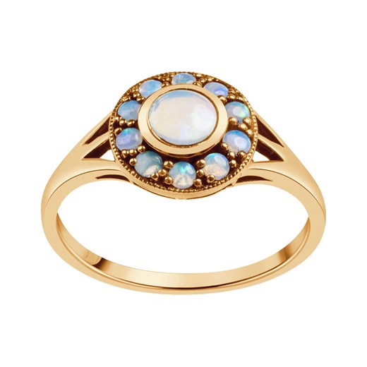 Złoty pierścionek z opalami - Kolekcja Wiktoriańska ze sklepu YES.pl w kategorii Pierścionki - zdjęcie 170207704