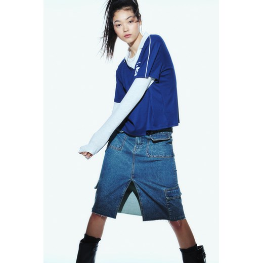 H & M - Dżinsowa spódnica cargo - Niebieski ze sklepu H&M w kategorii Spódnice - zdjęcie 170209800