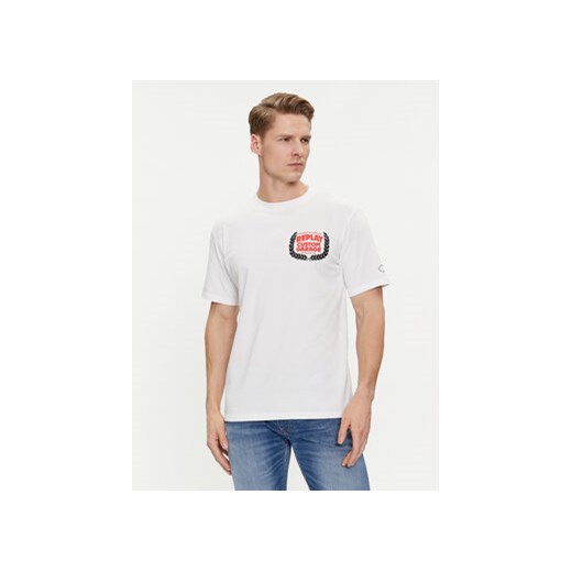 Replay T-Shirt M6765.000.22662 Biały Regular Fit ze sklepu MODIVO w kategorii T-shirty męskie - zdjęcie 170211371