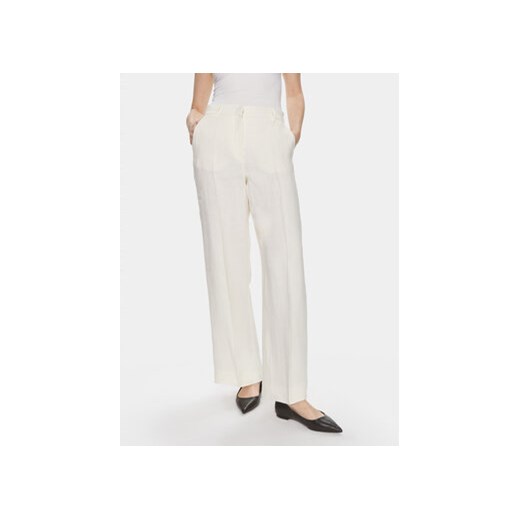 Weekend Max Mara Spodnie materiałowe Malizia 2415131022 Biały Relaxed Fit ze sklepu MODIVO w kategorii Spodnie damskie - zdjęcie 170211674