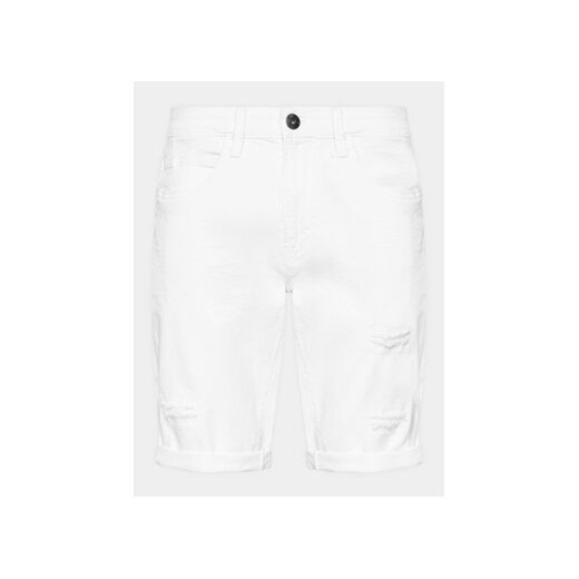 INDICODE Szorty jeansowe Kaden Holes 70-104 Biały Regular Fit ze sklepu MODIVO w kategorii Spodenki męskie - zdjęcie 170211904