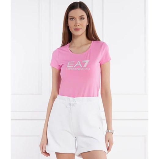EA7 T-shirt | Slim Fit ze sklepu Gomez Fashion Store w kategorii Bluzki damskie - zdjęcie 170214020