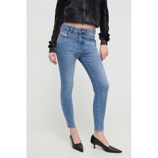 Diesel jeansy 1984 SLANDY-HIGH damskie kolor niebieski ze sklepu ANSWEAR.com w kategorii Jeansy damskie - zdjęcie 170215790