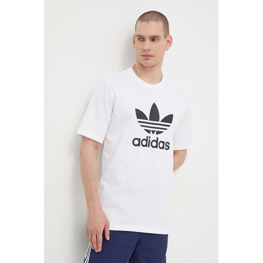 adidas Originals t-shirt bawełniany Trefoil męski kolor biały z nadrukiem IV5353 ze sklepu ANSWEAR.com w kategorii T-shirty męskie - zdjęcie 170215890