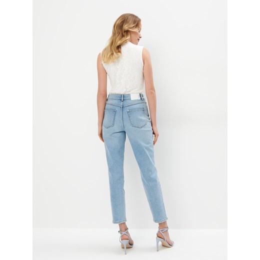 Mohito - Jeansy mom slim - niebieski Mohito 40 Mohito