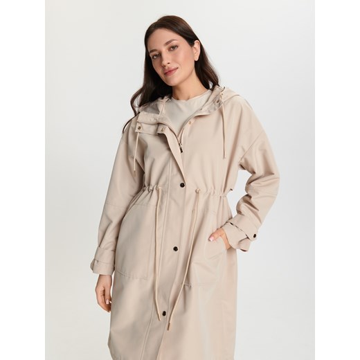 Sinsay - Kurtka parka z kapturem - beżowy Sinsay XS Sinsay
