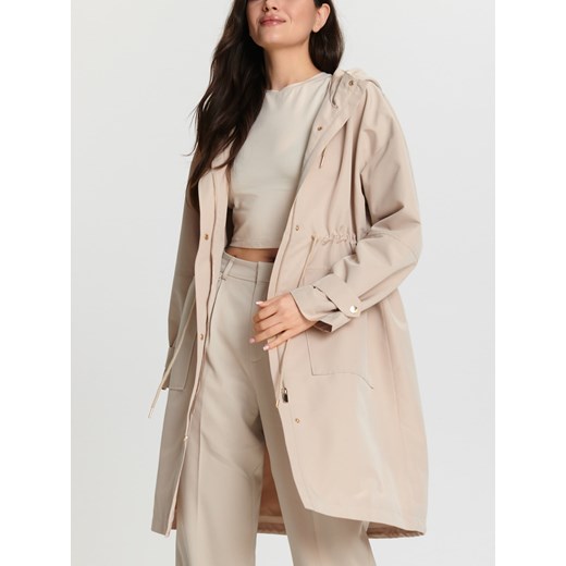 Sinsay - Kurtka parka z kapturem - beżowy Sinsay XS Sinsay