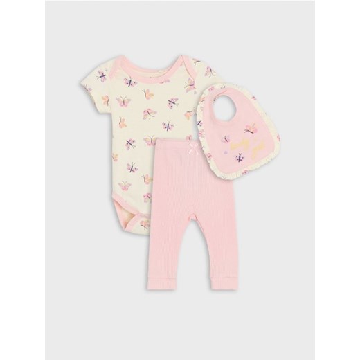 Sinsay - Komplet niemowlęcy - różowy ze sklepu Sinsay w kategorii Komplety niemowlęce - zdjęcie 170217350