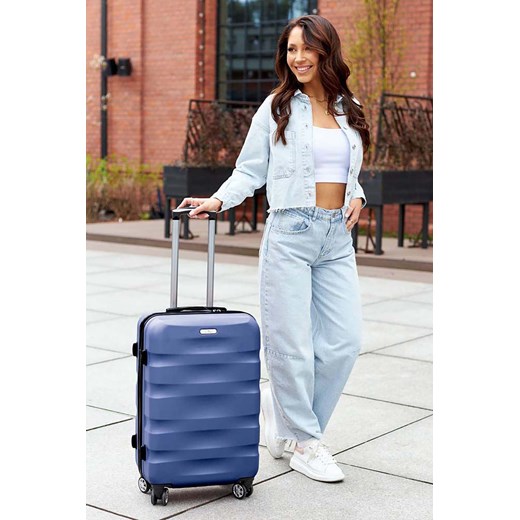 Średnich rozmiarów walizka niebieska z tworzywa ABS+ - Peterson Peterson one size 5.10.15
