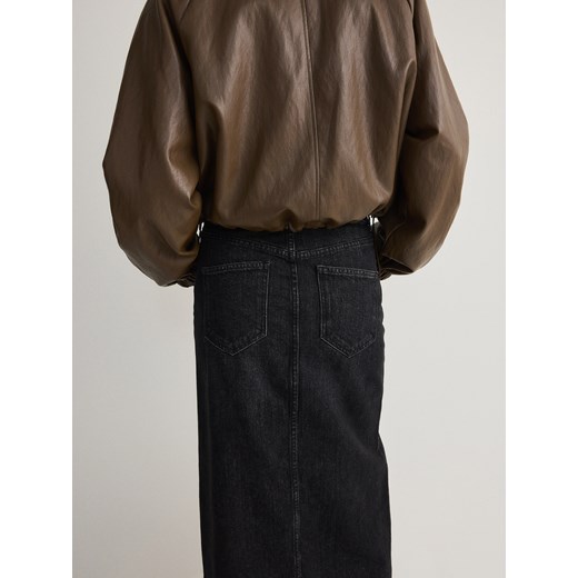 Reserved - Jeansowa spódnica midi - szary Reserved XS Reserved