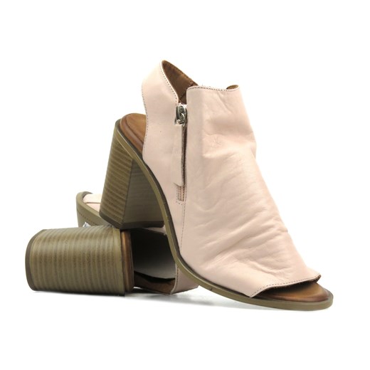 Sandały damskie na obcasie - Venezia 030171324, różowe ze sklepu ulubioneobuwie w kategorii Sandały damskie - zdjęcie 170219963