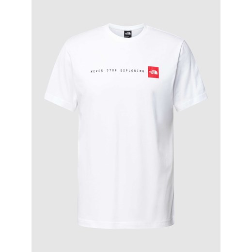 T-shirt z nadrukiem z logo model ‘NEVER STOP EXPLORIN’ The North Face XS Peek&Cloppenburg 