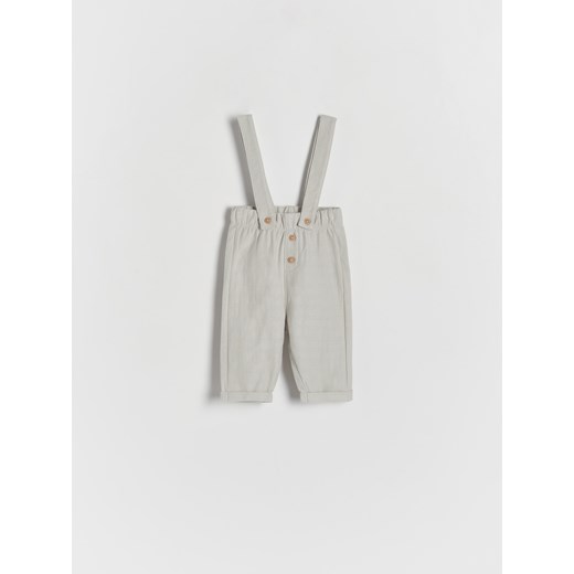 Reserved - Spodnie z szelkami - jasnoszary ze sklepu Reserved w kategorii Spodnie i półśpiochy - zdjęcie 170221142