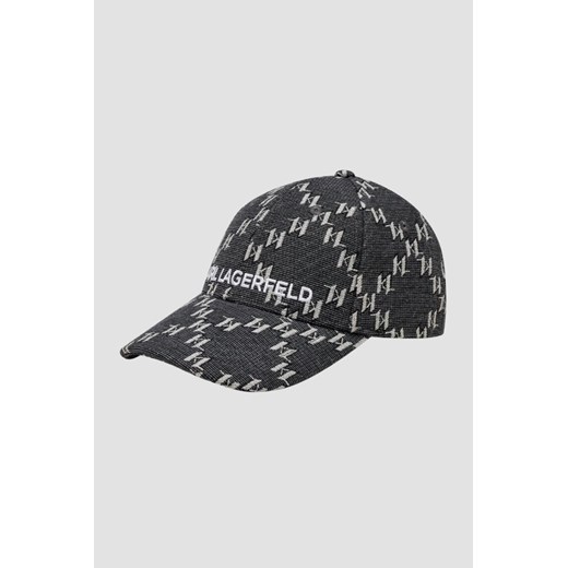 KARL LAGERFELD Szara czapka logowana z daszkiem Karl Lagerfeld wyprzedaż outfit.pl