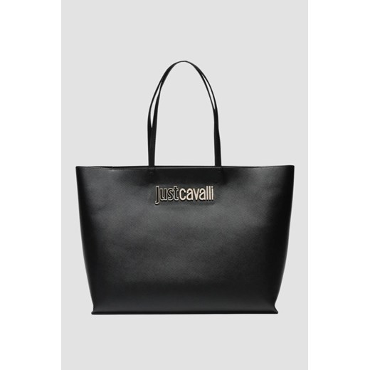 JUST CAVALLI Czarna shopperka Range B Metal Lettering ze sklepu outfit.pl w kategorii Torby Shopper bag - zdjęcie 170221573