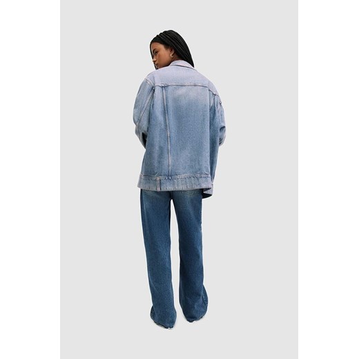 AllSaints kurtka jeansowa WILLOW kolor niebieski przejściowa oversize M ANSWEAR.com