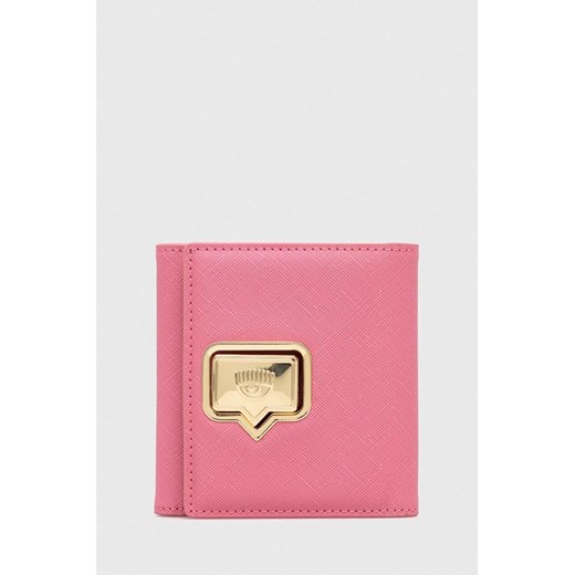 Chiara Ferragni portfel EYELIKE damski kolor różowy 76SB5PF3 ze sklepu ANSWEAR.com w kategorii Portfele damskie - zdjęcie 170223000