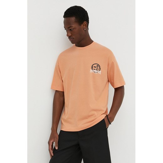 Drykorn t-shirt bawełniany ANAYO_GD męski kolor pomarańczowy z nadrukiem 52015549295 ze sklepu ANSWEAR.com w kategorii T-shirty męskie - zdjęcie 170226091