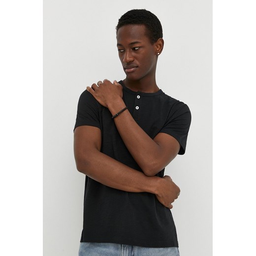 Marc O&apos;Polo t-shirt bawełniany męski kolor czarny gładki ze sklepu ANSWEAR.com w kategorii T-shirty męskie - zdjęcie 170226112