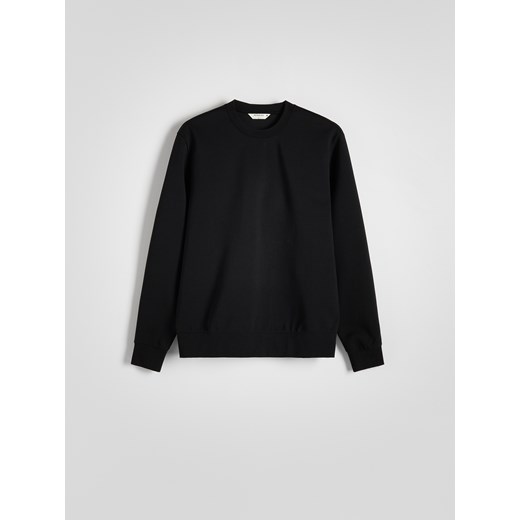 Reserved - Gładka bluza z bawełną - czarny ze sklepu Reserved w kategorii Bluzy męskie - zdjęcie 170230234