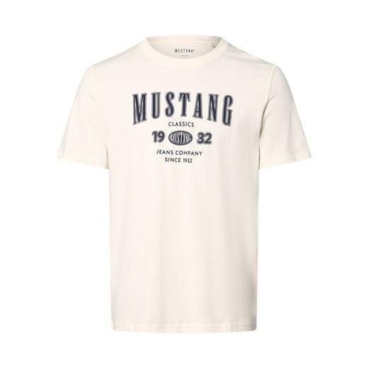 Mustang Koszulka męska - Styl Austin Mężczyźni Bawełna écru nadruk ze sklepu vangraaf w kategorii T-shirty męskie - zdjęcie 170230414