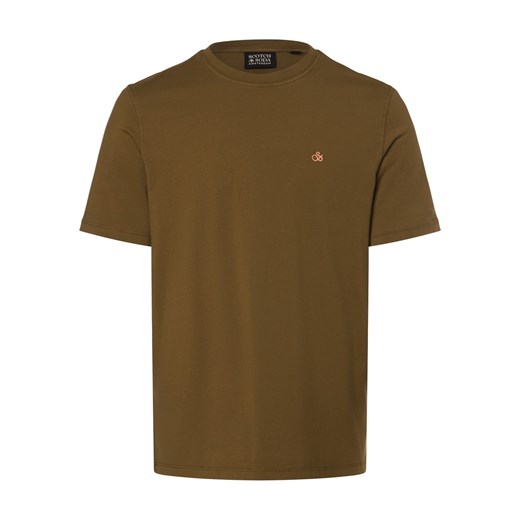 Scotch & Soda Koszulka męska Mężczyźni Bawełna oliwkowy jednolity ze sklepu vangraaf w kategorii T-shirty męskie - zdjęcie 170230424