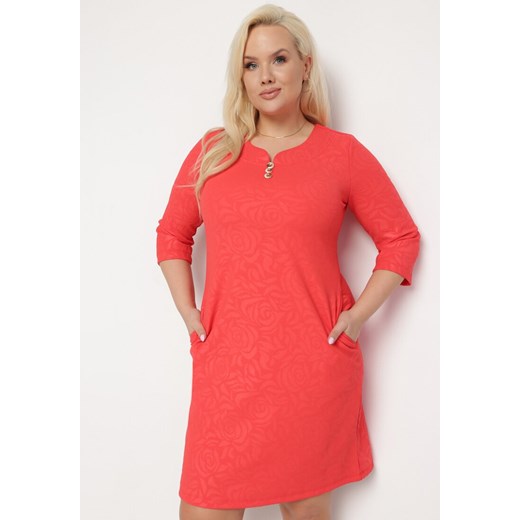 Born2be sukienka mini z długim rękawem trapezowa z okrągłym dekoltem 