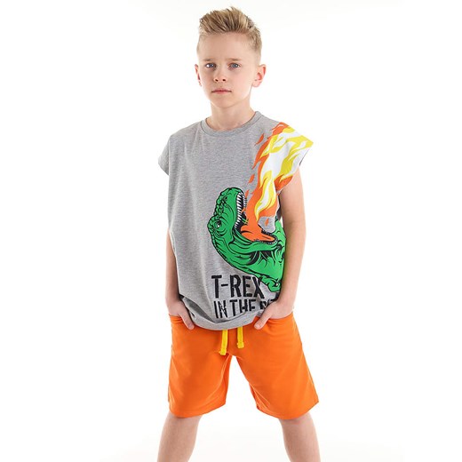 Denokids 2-częściowy zestaw &quot;T-Rex&quot; w kolorze szaro-pomarańczowym ze sklepu Limango Polska w kategorii Komplety chłopięce - zdjęcie 170235232