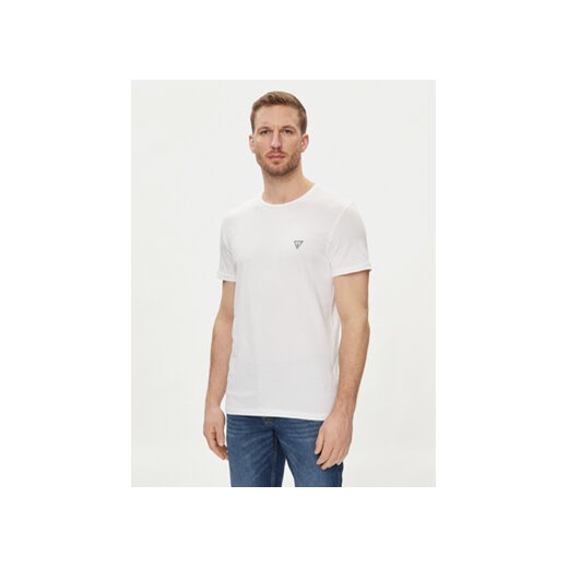 Guess T-Shirt Caleb U97M00 KCD31 Biały Slim Fit ze sklepu MODIVO w kategorii T-shirty męskie - zdjęcie 170236904