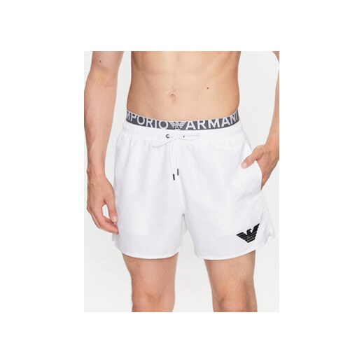 Emporio Armani Underwear Szorty kąpielowe 211740 3R432 00010 Biały Regular Fit ze sklepu MODIVO w kategorii Kąpielówki - zdjęcie 170237184