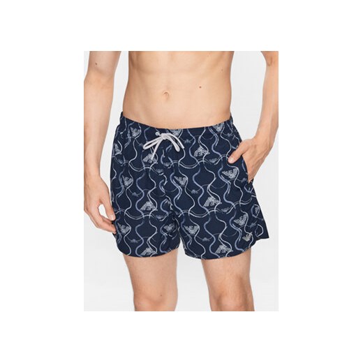 Emporio Armani Underwear Szorty kąpielowe 211740 3R444 18736 Granatowy Regular Fit ze sklepu MODIVO w kategorii Kąpielówki - zdjęcie 170237194