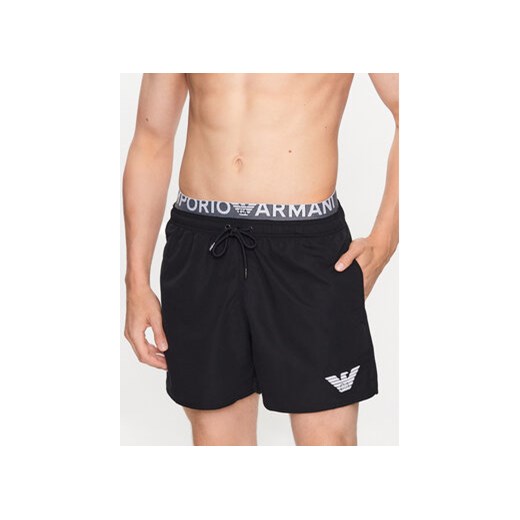 Emporio Armani Underwear Szorty kąpielowe 211740 3R432 00020 Czarny Regular Fit ze sklepu MODIVO w kategorii Kąpielówki - zdjęcie 170237623