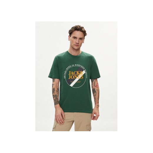 Jack&Jones T-Shirt Loof 12248624 Zielony Standard Fit ze sklepu MODIVO w kategorii T-shirty męskie - zdjęcie 170237641