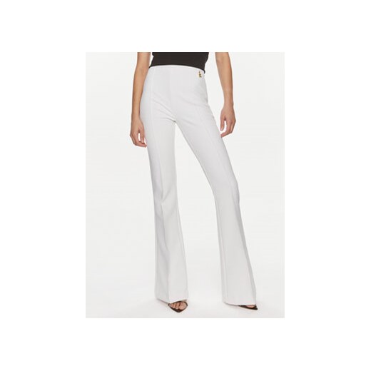 Elisabetta Franchi Spodnie materiałowe PA-026-41E2-V250 Biały Regular Fit ze sklepu MODIVO w kategorii Spodnie damskie - zdjęcie 170237701