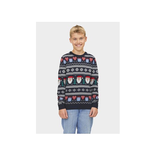 Jack&Jones Junior Sweter 12248144 Granatowy Regular Fit ze sklepu MODIVO w kategorii Swetry chłopięce - zdjęcie 170237763
