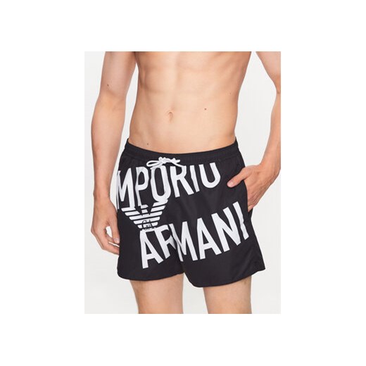 Emporio Armani Underwear Szorty kąpielowe 211740 3R424 21921 Czarny Regular Fit ze sklepu MODIVO w kategorii Kąpielówki - zdjęcie 170238022