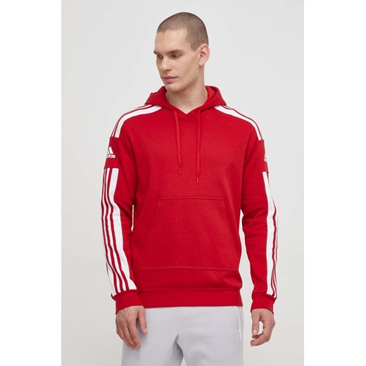 adidas Performance bluza HC6282 męska kolor czerwony z kapturem z aplikacją  HC6282 ze sklepu ANSWEAR.com w kategorii Bluzy męskie - zdjęcie 170238672